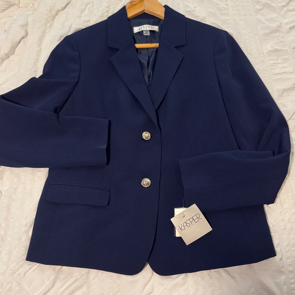 New with tags Kasper Royal Blue Jacket silver buttons- size 10